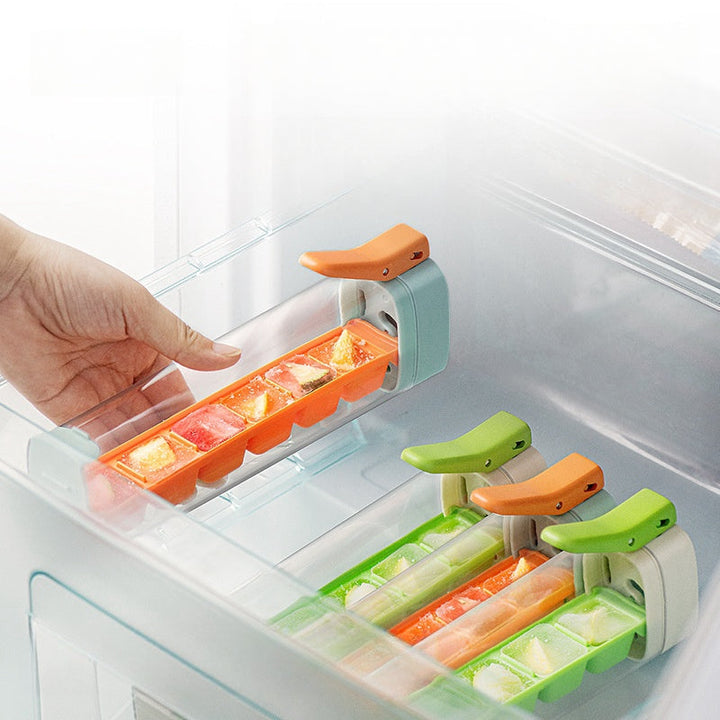 One-Hand Press Ice Cube Maker with Storage Box