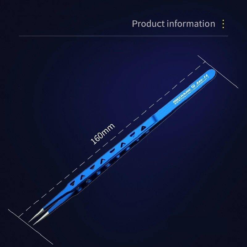 MECHANIC AAC-14 Tweezer 8-hole Heat-dissipating Tweezer Lengthened and Thickened High-hardness Tweezer for Mobile Phone Repair