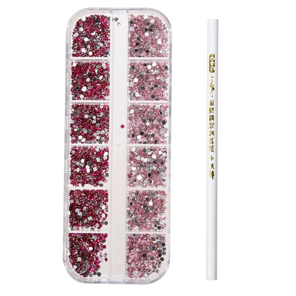 3D Round Glitter Rhinestone Bead  Wax Picker Pencil Diamant Gems Manicure Nail Art Tool