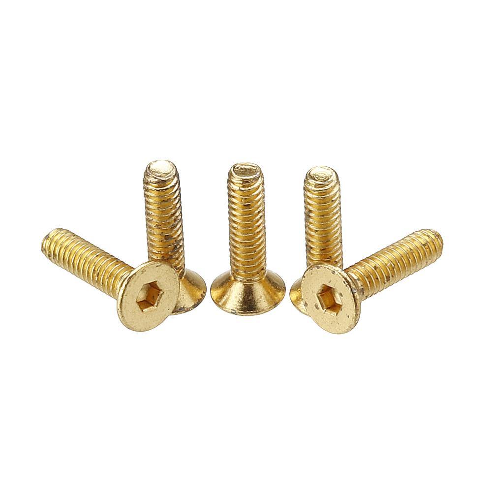 Suleve‚Ñ¢ M2AH1 50Pcs Titanium Plated M2 Hex Socket Flat Head Countersunk Screws Alloy Steel 12.9 Grade Screw Bolt M2*8