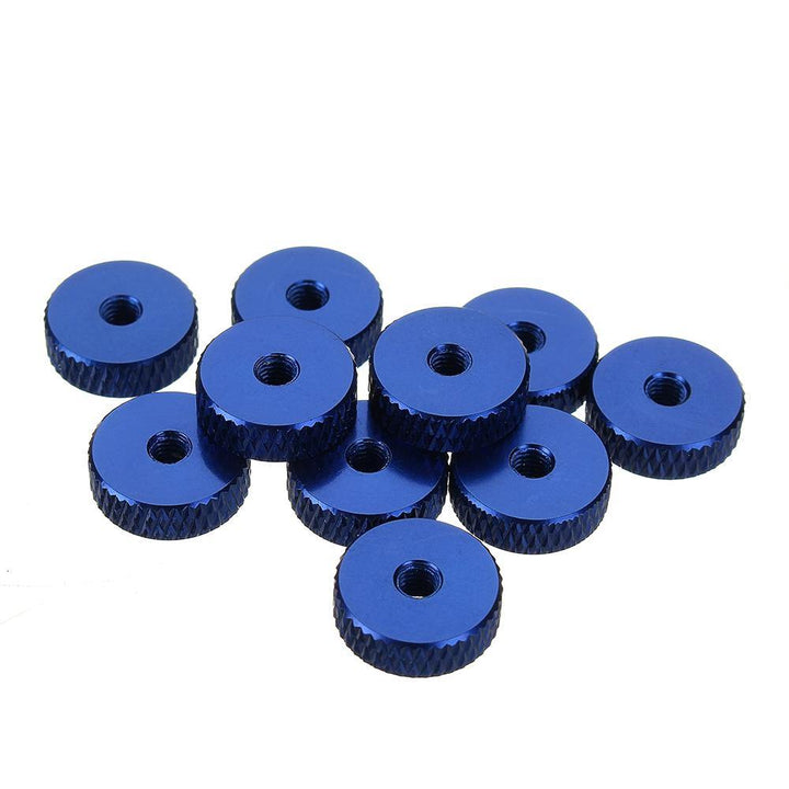 Suleve M3AN11 10Pcs M3 Manual Knurled Thumb Screw Nut Spacer Flat Washer Aluminum Alloy Multicolor