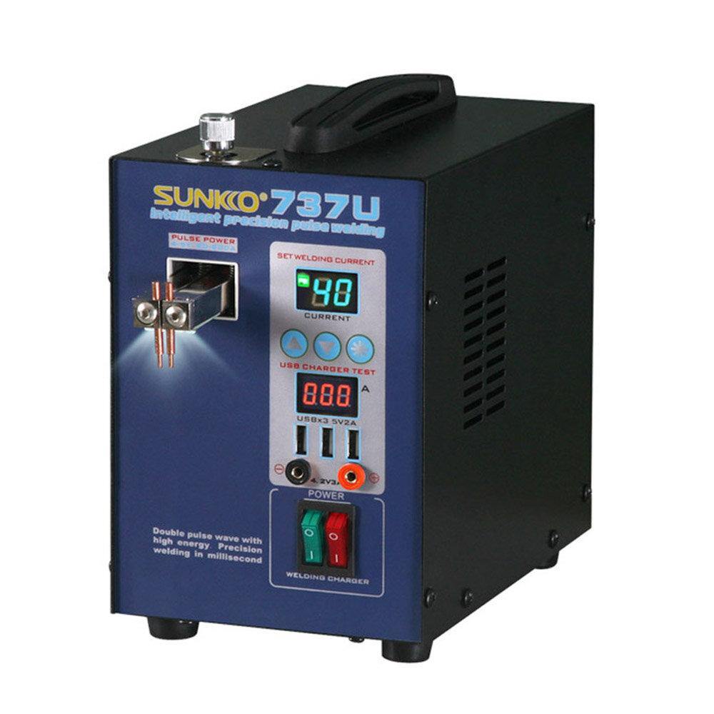 SUNKKO 737U NEW Spot Welder Machine 2.8KW Double Pulse Battery Spot Welding Machine USB Charging Test 18650 Battery Pack Welder