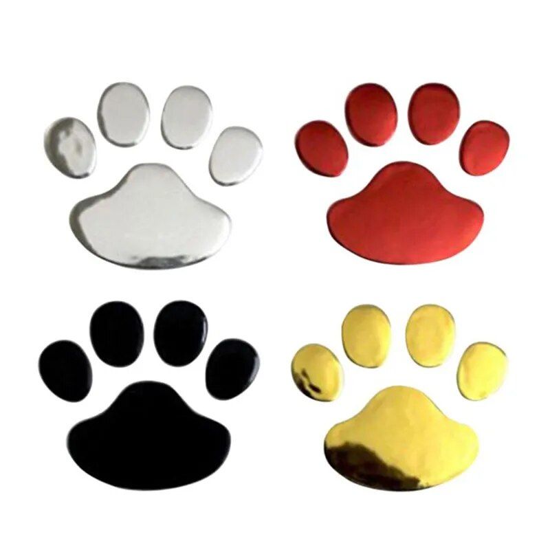 3D Paw Print Car Stickers - Adhesive Animal Footprint Decals