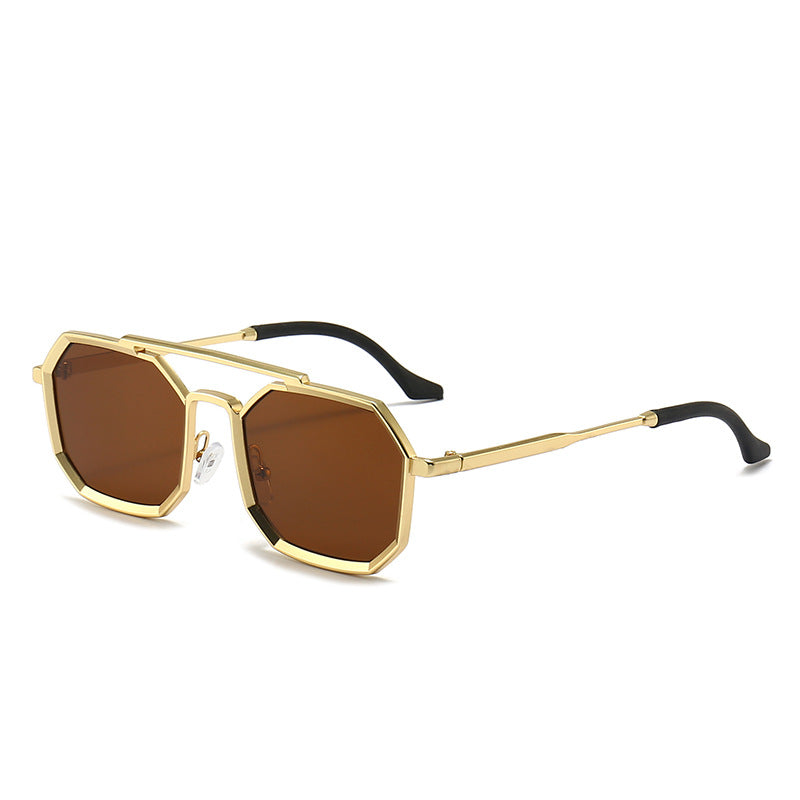 Luxury Polygonal Double Bridge Sunglasses for Men & Women