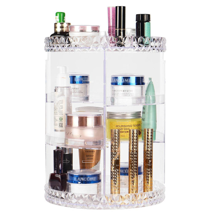 360 Degree Rotating Acrylic Cosmetic Cosmetic Storage Box Rack