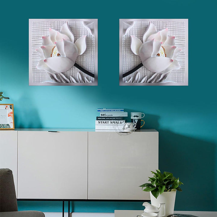 2Pcs Flowers Canvas Print Paintings Wall Decorative Print Art Pictures Frameless Wall Hanging Decorations for Home Office