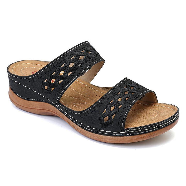 LOSTISY Handmade Stitching Hollow Casual Comfy Sandals - MRSLM