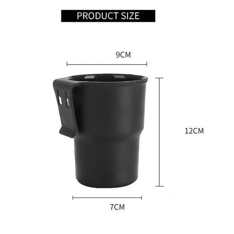 Multi-Function Car Cup Holder with Trash Can Feature