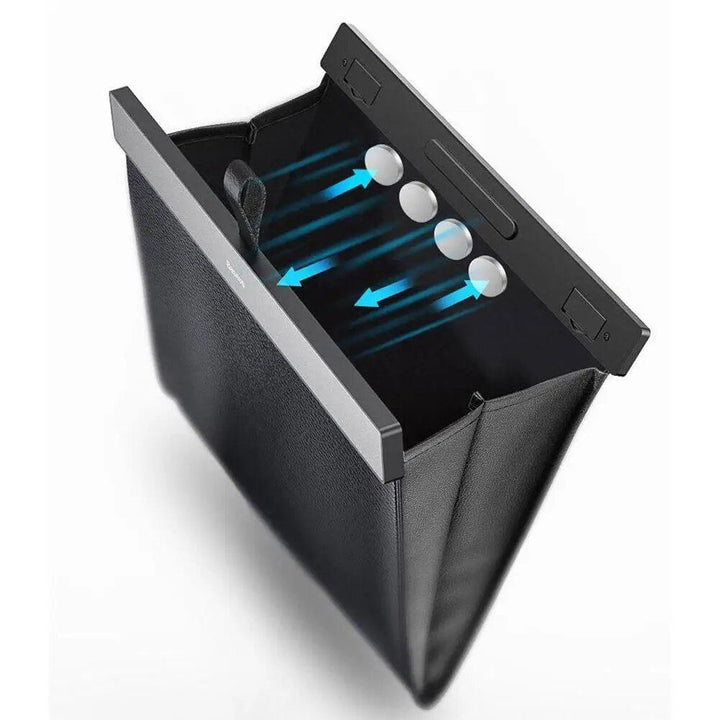 Magnetic Car Garbage Bag with LED Light ‚Äì Rear Seat Hanging Leather Storage