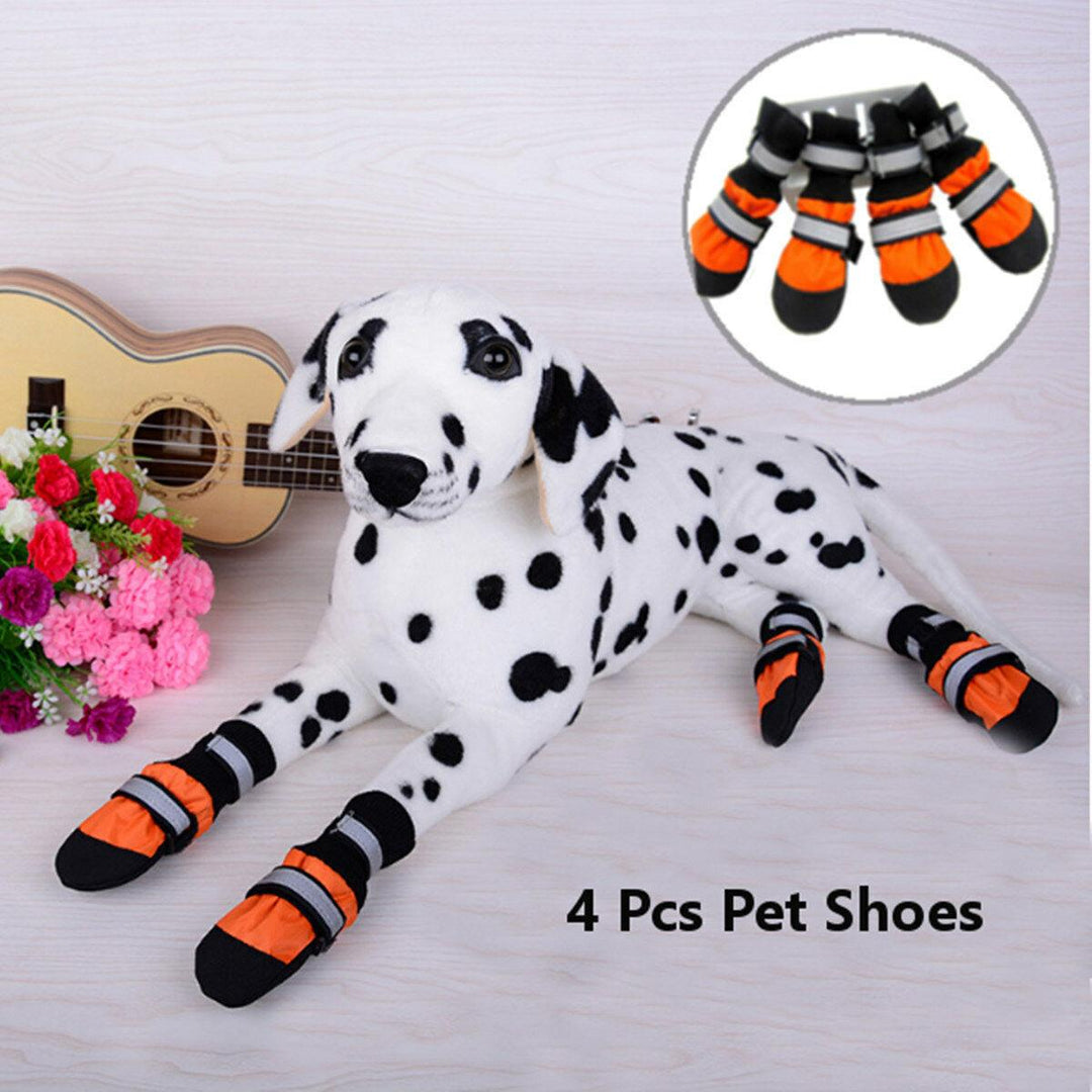 4Pcs Pet Dog Rain Snow Boots Warm Shoe Anti-slip Footwear Sock Waterproof Shoe Covers