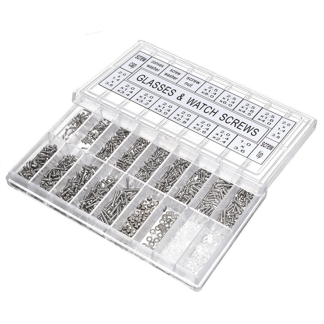 1000Pcs Micro Eyeglass Sunglass Spectacles Tiny Screw Nut Set Repair Kit Tools