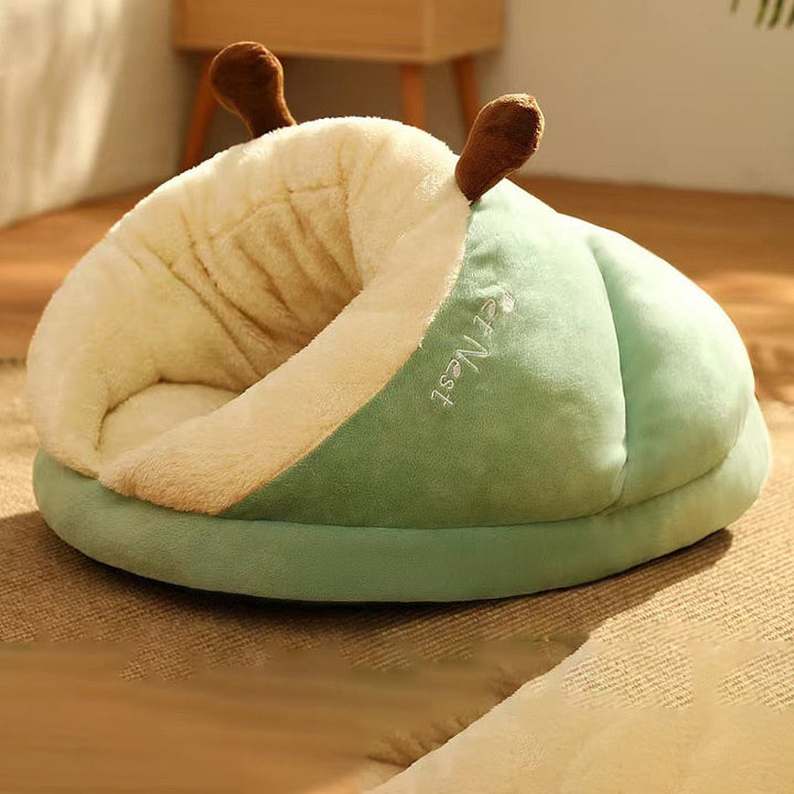 Warm Small Dog Kennel Bed - Cozy Slippers Shaped Pet House