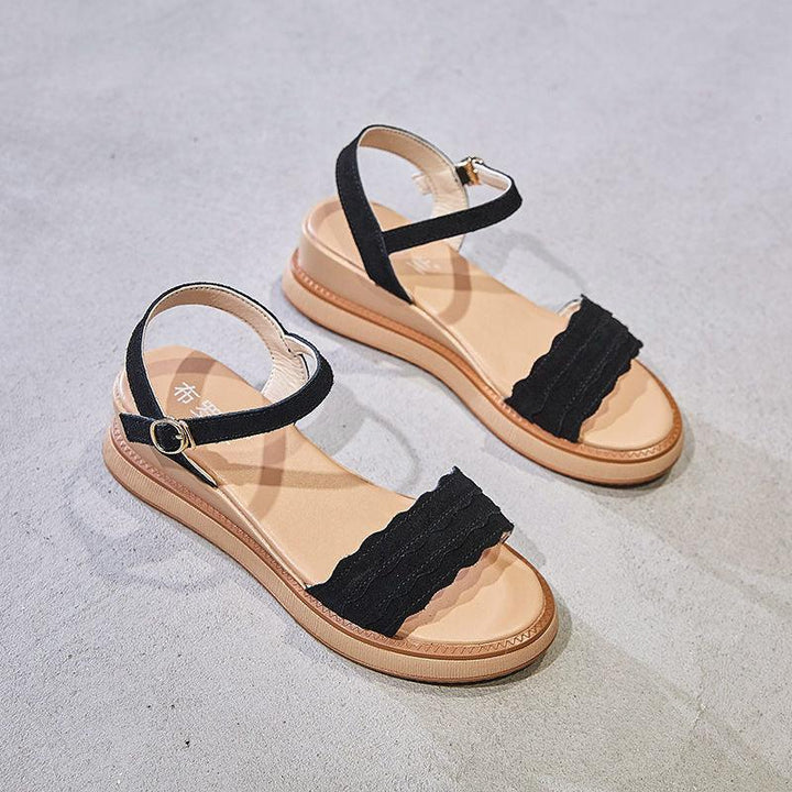 Sandals Platform Mid-heel Wedge Flat Student Ladies Fairy Shoes