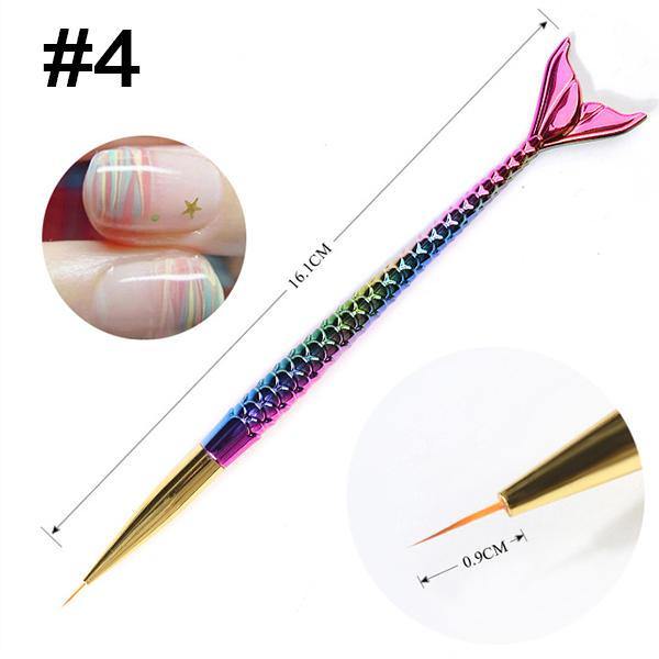 1pc Nail Art Pen Mermaid DIY Drawing Design And Line Painting Manicure Dotting Tools - MRSLM