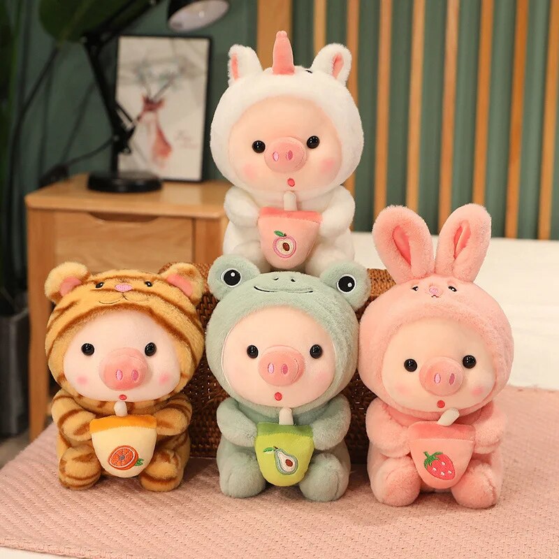 Kawaii Bubble Tea Animal Plush Toy - Adorable Home Decor Gift