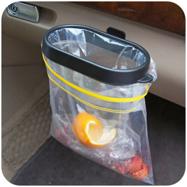 Compact Car Trash Can with Garbage Bag Bayonet