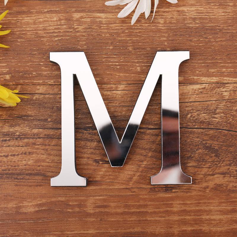 1 Peice English Letters Wall Stickers DIY Decorative Decal Home Decoration Acrylic Mirror Word EVA Mural Wall Art - MRSLM