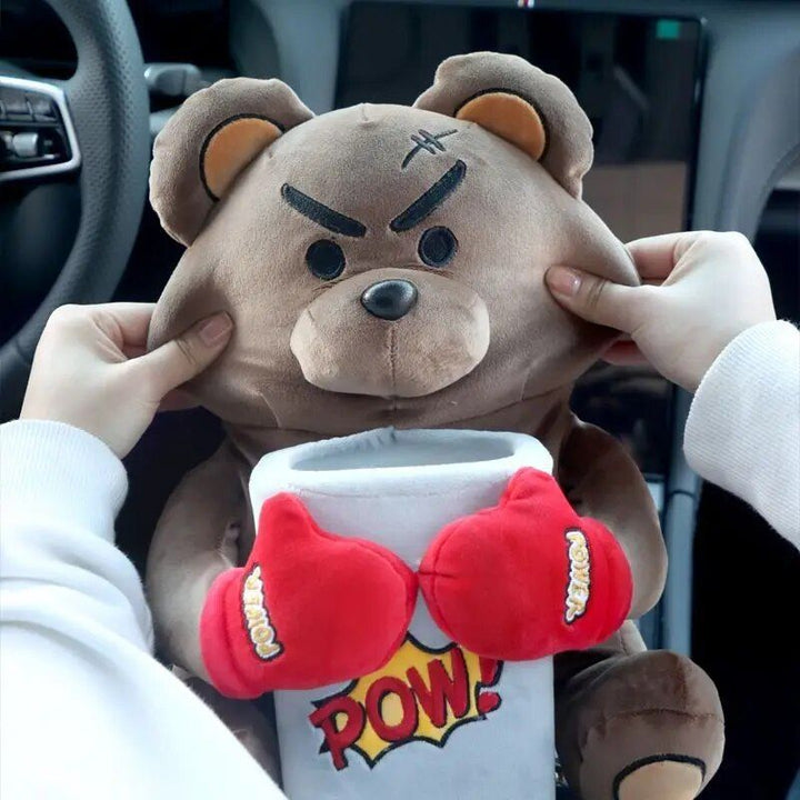 Cute Cartoon 2-in-1 Car Tissue & Trash Holder - Multi-functional Armrest Storage Accessory