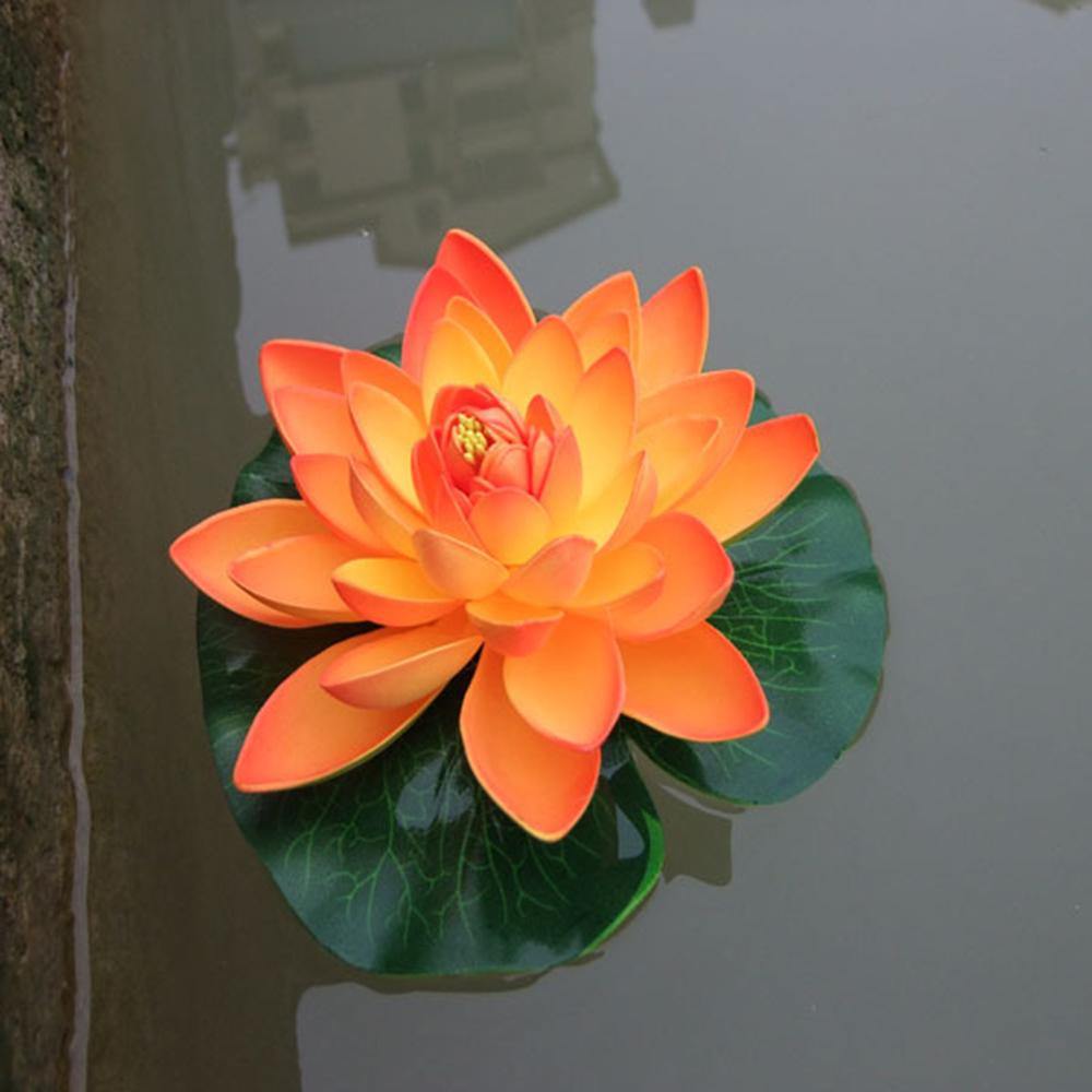 18cm Floating Artificial Lotus for Aquarium Fish Tank Pond Water Lily Lotus Flower Home Decorations