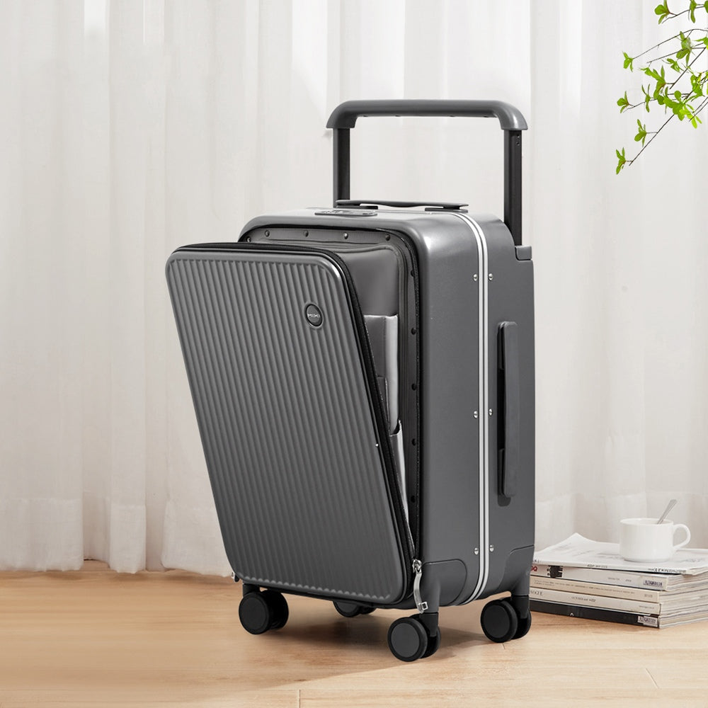 Luxury Wide Handle PC Suitcase with Front Laptop Pocket