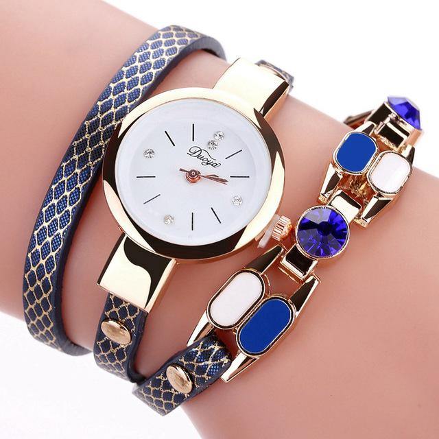 DUOYA DY106 Fashionable Women Bracelet Watch Vintage Leather Strap Quartz Watch - MRSLM