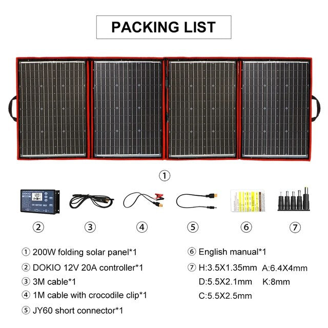 Portable Foldable Solar Panel Kit 80W-300W with Controller