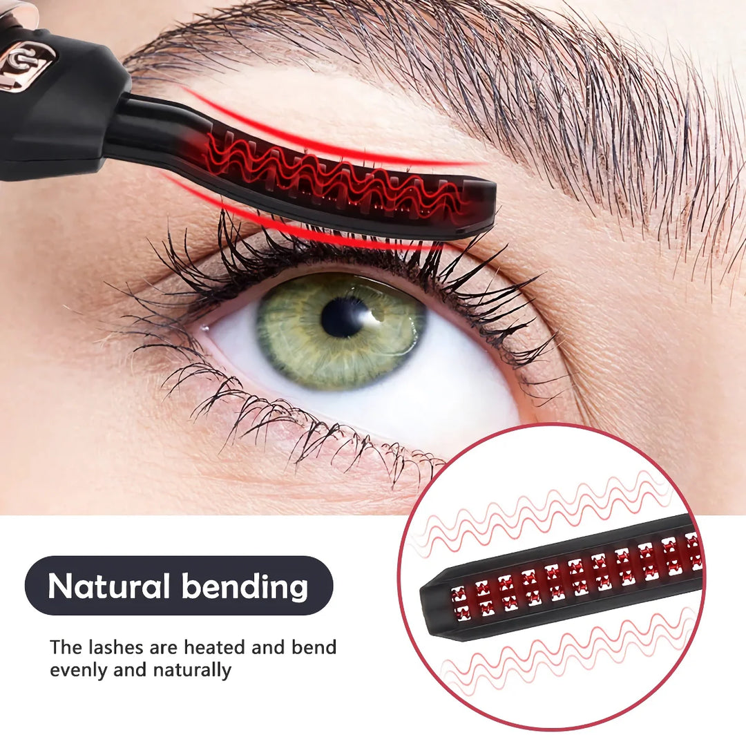 Quick Heating USB Rechargeable Eyelash Curler for Long-Lasting, Natural-Looking Curls