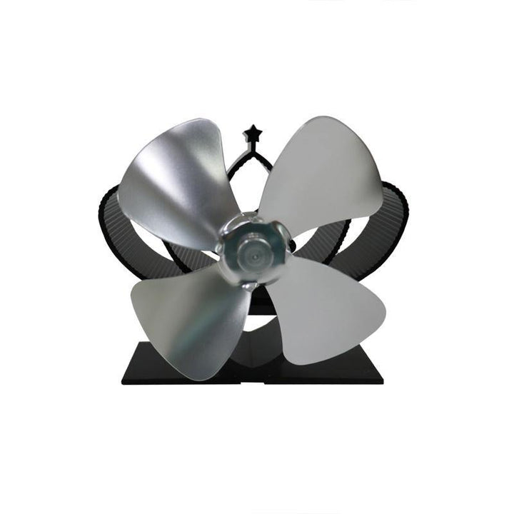 4-Blade Heat Powered Stove Fan Silent Quiet Anodizing Aluminum Fan