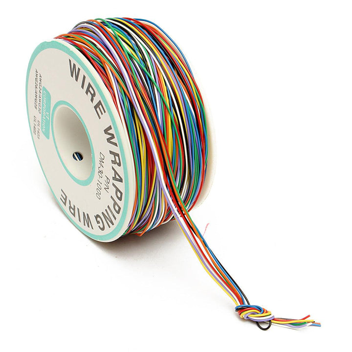 DANIU 250M 8-Wire Colored Insulated P/N B-30-1000 30AWG Wire Wrapping Cable Wrap Reel - MRSLM