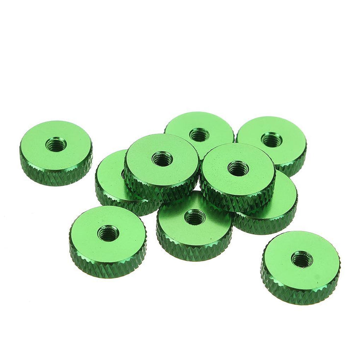 Suleve M3AN11 10Pcs M3 Manual Knurled Thumb Screw Nut Spacer Flat Washer Aluminum Alloy Multicolor