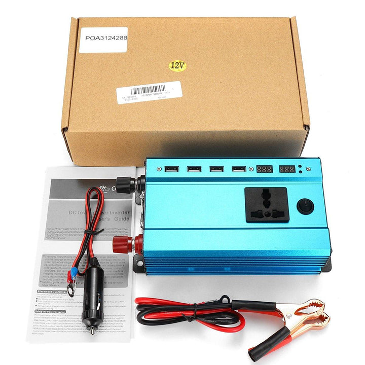 1000W/500W 4USB Interface Solar Power Inverter 12V/24V DC to 220V AC Converter Charger