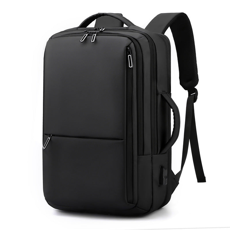 Men's Fashion Solid Color Business Lightweight Expansion Computer Backpack