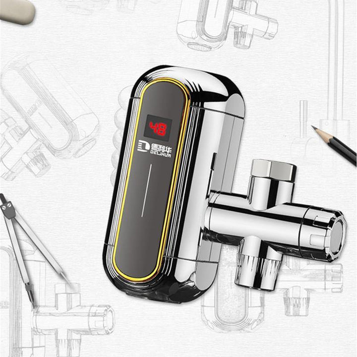 3000W Electric Water Heater Faucet Tankless Kitchen Instant Hot Water Tap Heater Digital LCD Display Easy-Install Heating Tap 220v With Free Installation Tools