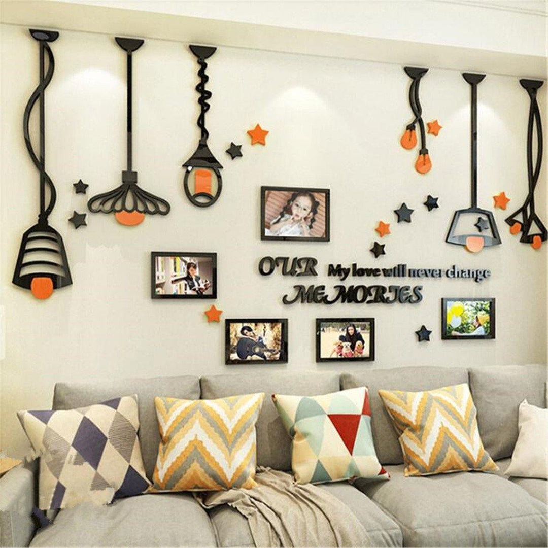 3D Acrylic DIY Photo Frame Wall Sticker Decal Art Office Bedroom Home Decorative - MRSLM