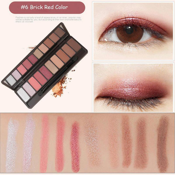 10 Colors Eye Shadow Palette Set Glitter Shimmer Long Lasting Waterproof - MRSLM