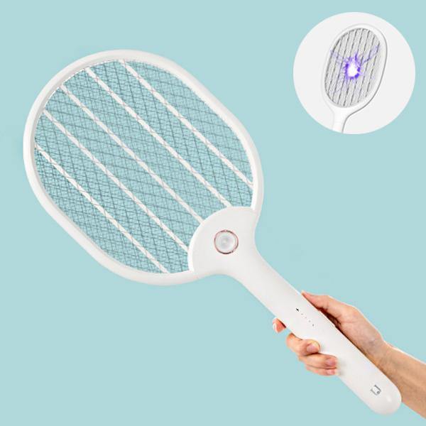 Jordan&judy 3000V Electric Mosquito Swatter Portable Camping Travel Three-layer Anti-electric Shock Net USB Charging Mosquito Dispeller