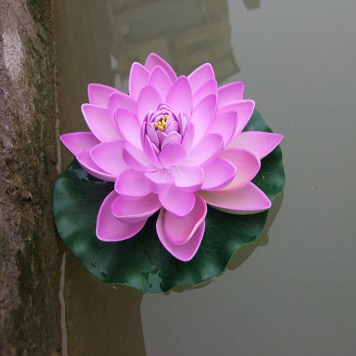 18cm Floating Artificial Lotus for Aquarium Fish Tank Pond Water Lily Lotus Flower Home Decorations