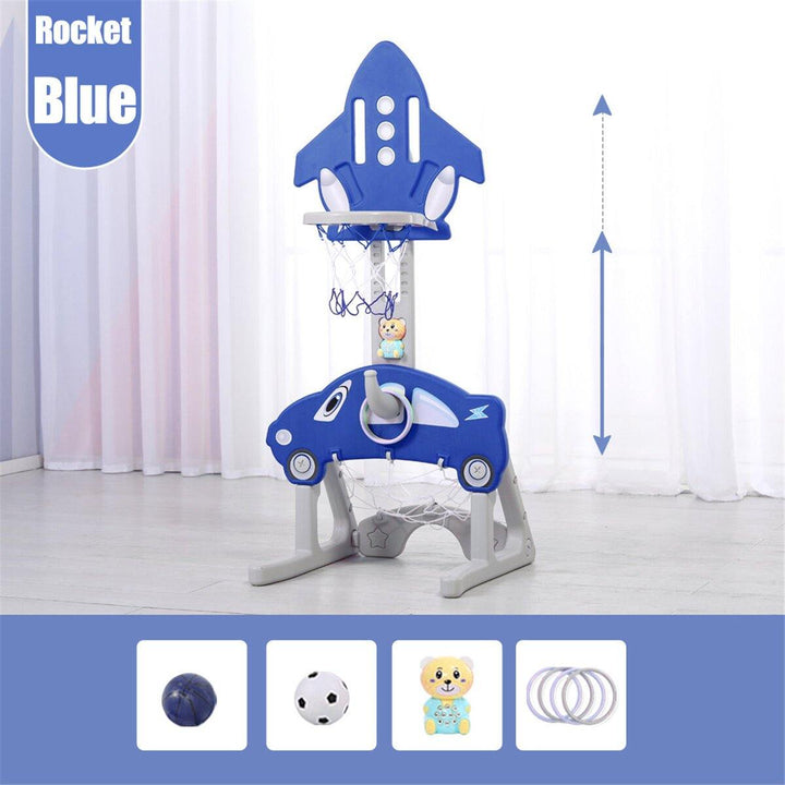 4-in-1 Height Adjustable Kids Basketball Hoop Set Stand Sports Activity Centre - MRSLM