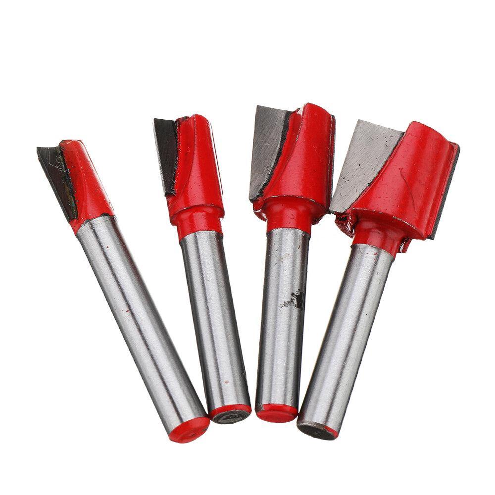 4pcs 1/4 Inch Shank Router Bit 5/16 3/8 1/2 5/8 Inch Bottom Cleaning Woodworking Cutter