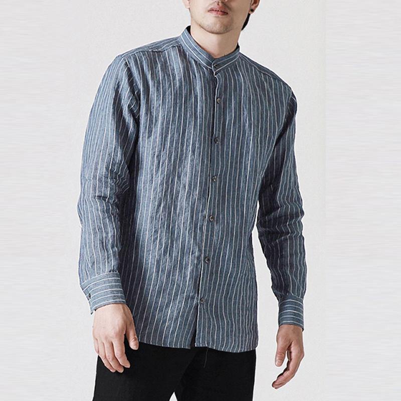 INCERUN Mens Vertical Striped Printing Spring Autumn Shirts