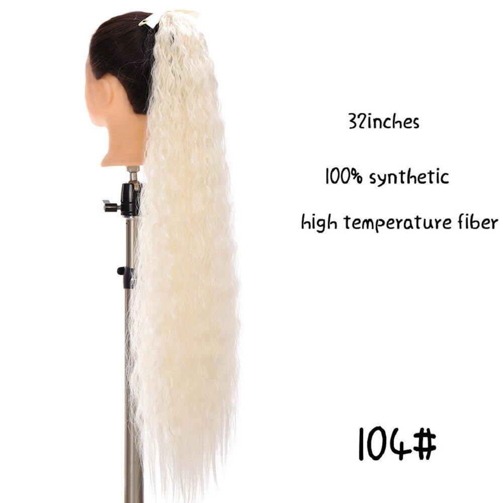 32inch 10 Colors Long Curly Hair High Temperature Fiber Bandage Ponytail Wig Piece - MRSLM