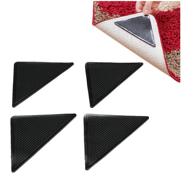 4pcs Anti Slip Coner Rubber Mat Trangle Non Slip Carpet Skid Grippers Rug