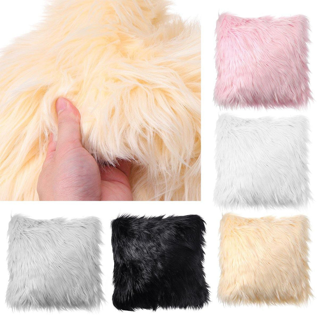 40x40 Faux Wool Fur Cushion Cover Fluffy Soft Plush Throw Pillow Case Home Decor