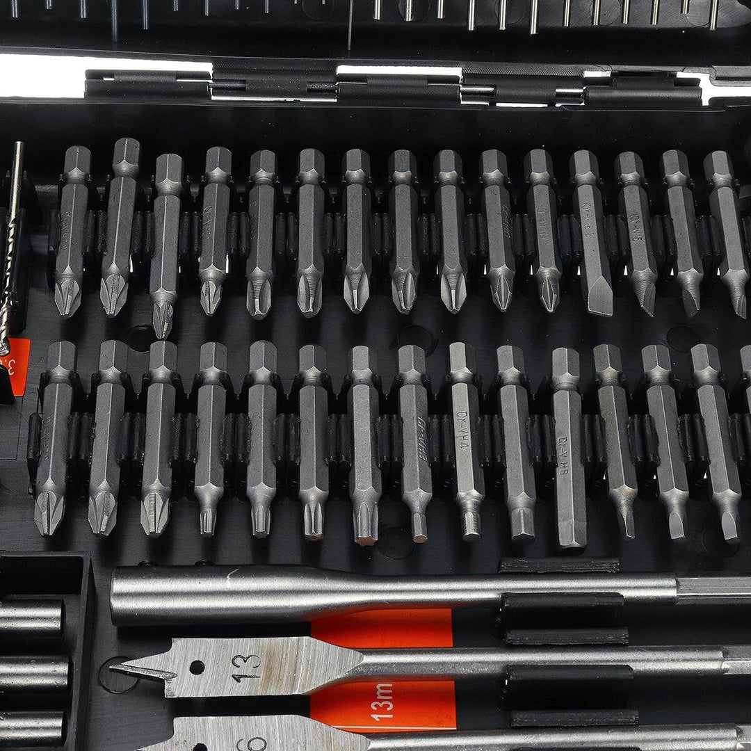 246Pcs HSS Drill Bit Set Screwdriver Bits In Storage Case DIY Wood Metal