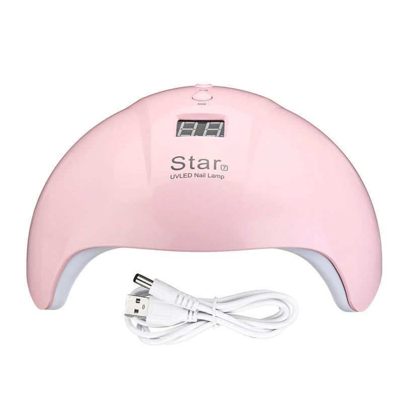 24W 12LEDs UV Nail Lamp Smart Sensing Gel Nails Polish Dryer Manicure