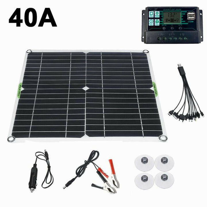 200W Solar Panel Kit 12V Battery Charger 10-50A Controller For Ship Motorcycles Boat - MRSLM