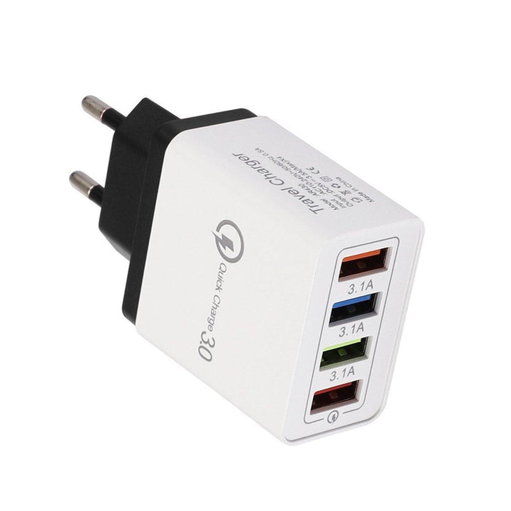 QC3.0 4Ports USB Charger Adapter USB Travel Wall Charger Adapter