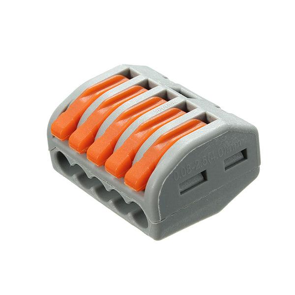 Excellway¬Æ ET25 2/3/5 Pins Spring Terminal Block 5Pcs Electric Cable Wire Connector