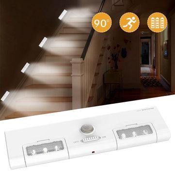 [Battery Operated] KCASA KC-LT1 LED Wireless PIR Motion Sensor Cabinet Cupboard Closet Light Lamp 6 LED 90¬∞ Light Angle for Home/Garage/Entrance/Hallway/Basement - MRSLM