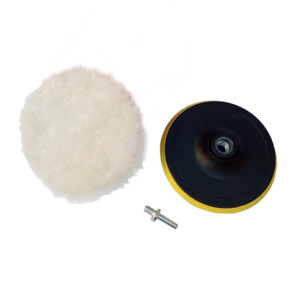 5-piece Set of Artificial Wool Waxing Cleaning Wool Pad Sponge Self-adhesive Polishing Disc for Mirror Polishing of Car Sofa Floor Glass